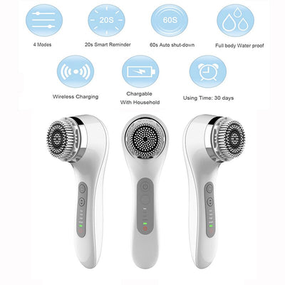 Electric Sonic Rechargeable Powered Facial Cleaning Brush