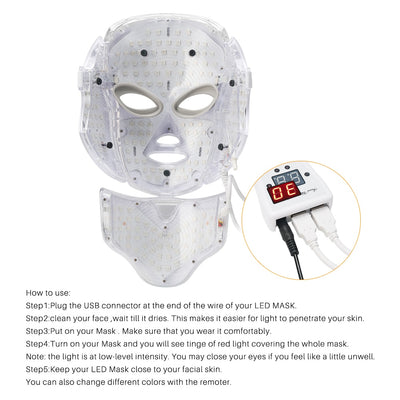 7 Colors Beauty Therapy Photon LED Facial Mask